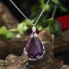 1pc Fashion Sweater Chain Teardrop-shaped Natural Stone Rose Necklace Ladies Pendant Jewelry Gifts