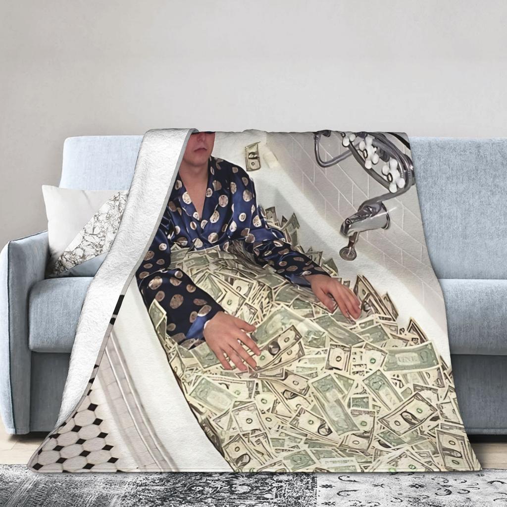 Oliver Tree Cash Bath Tub Meme Blanket Cover Coral Fleece Plush Super Soft Throw Blanket for Airplane Travel Bedspread