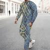 Men Rainbow Multicolor Swirl Tie Dye Style Print Long Sleeve Sweatshirt Jogger Pants Two Piece Suit