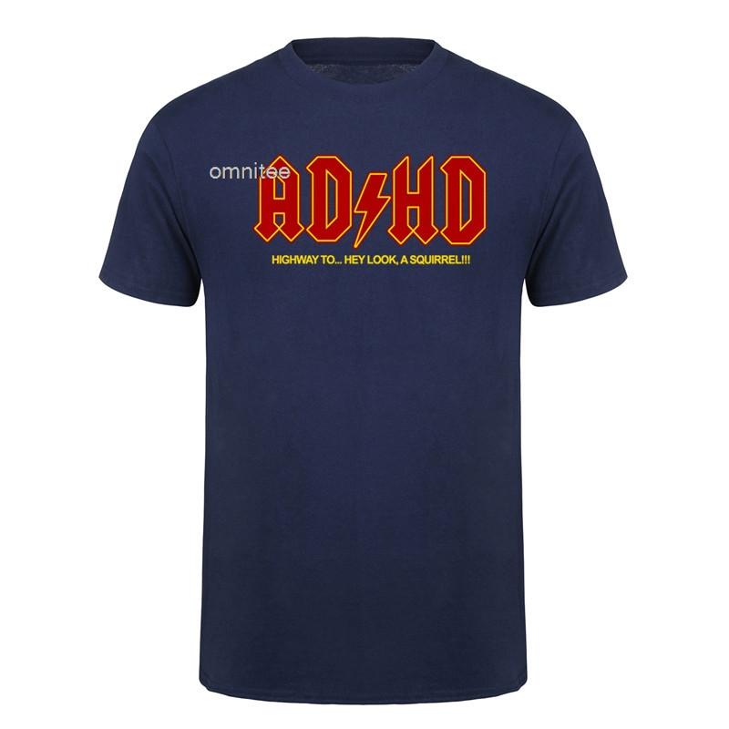 ADHD Grappig Hé Kijk Een Eekhoorn ADHD T-shirt Korte Mouw Verjaardagscadeaus Zomerstijl T-shirt Unisex Kleding HJ050