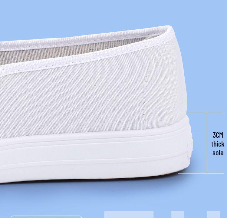 Women's Black Flat Canvas Shoes - Soft Sole, Casual, Morning Exercise Sneakers