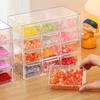 Transparent Multi-Compartment Colored Glaze Beads and Jewelry Organizer Box