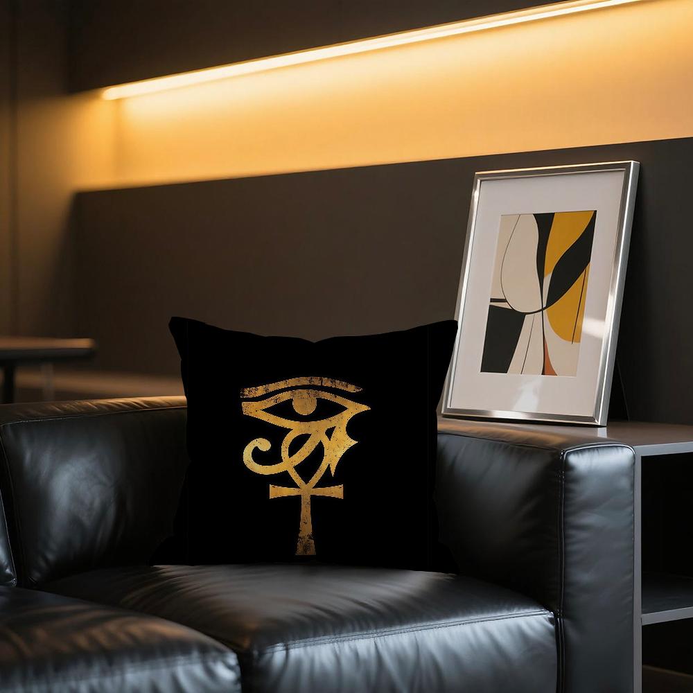 E-Egypt Eye of Horus Wisdom Strength cushion cover Comfortable and soft bedding skin friendly leisure sofa car office pillowcase