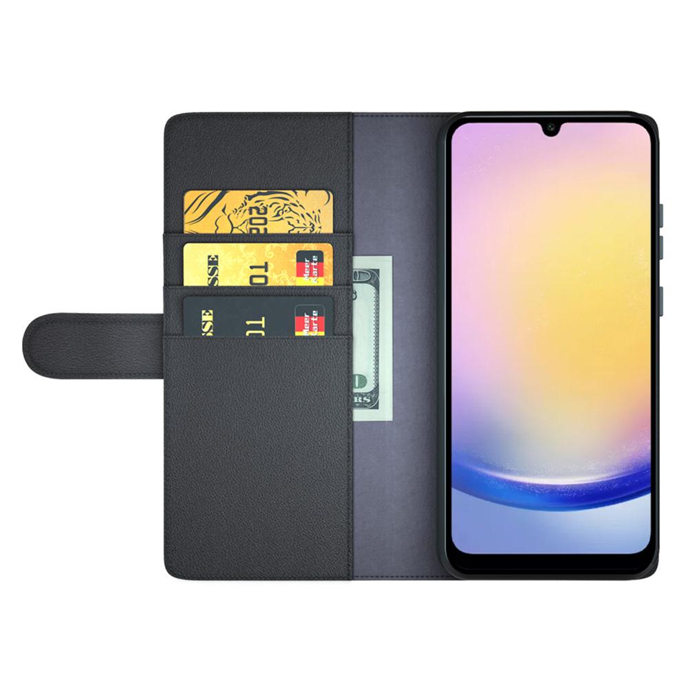 

For Samsung Galaxy A26 5G Case Genuine Split Leather Phone Cover with Wallet Stand Light Brown