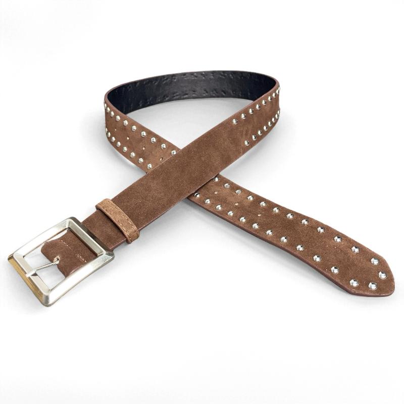 Maillard Styles Retro Mode Wildleder Gürtel Mit Metallschnalle Taillengürtel Ins Vielseitiger Dekorationsgürtel