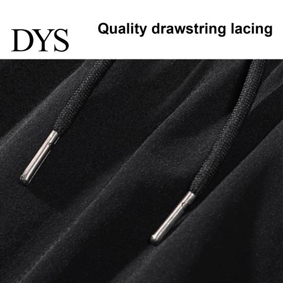 Secure Pocket Design Trousers Men Suit Pants Ice Silk Straight Thin Side Pockets Drawstring Elastic Solid Color Waist Quick Dry Gym Traning