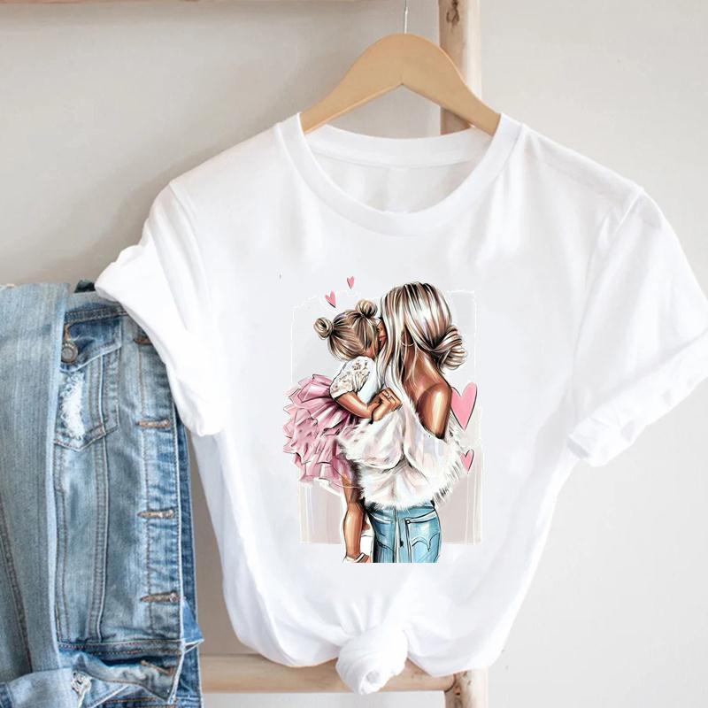 Watercolor Short Sleeve Mom Mother Mama 90s Women Clothing Casual Print Tee Top Summer Fashion T-shirt Lady Female Graphic T-shirt
