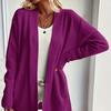 Women'S Cozy Yellow Knit Cardigan - Long Sleeve, V-Neck, Loose Fit, Fall & Winter Stylish Pullover
