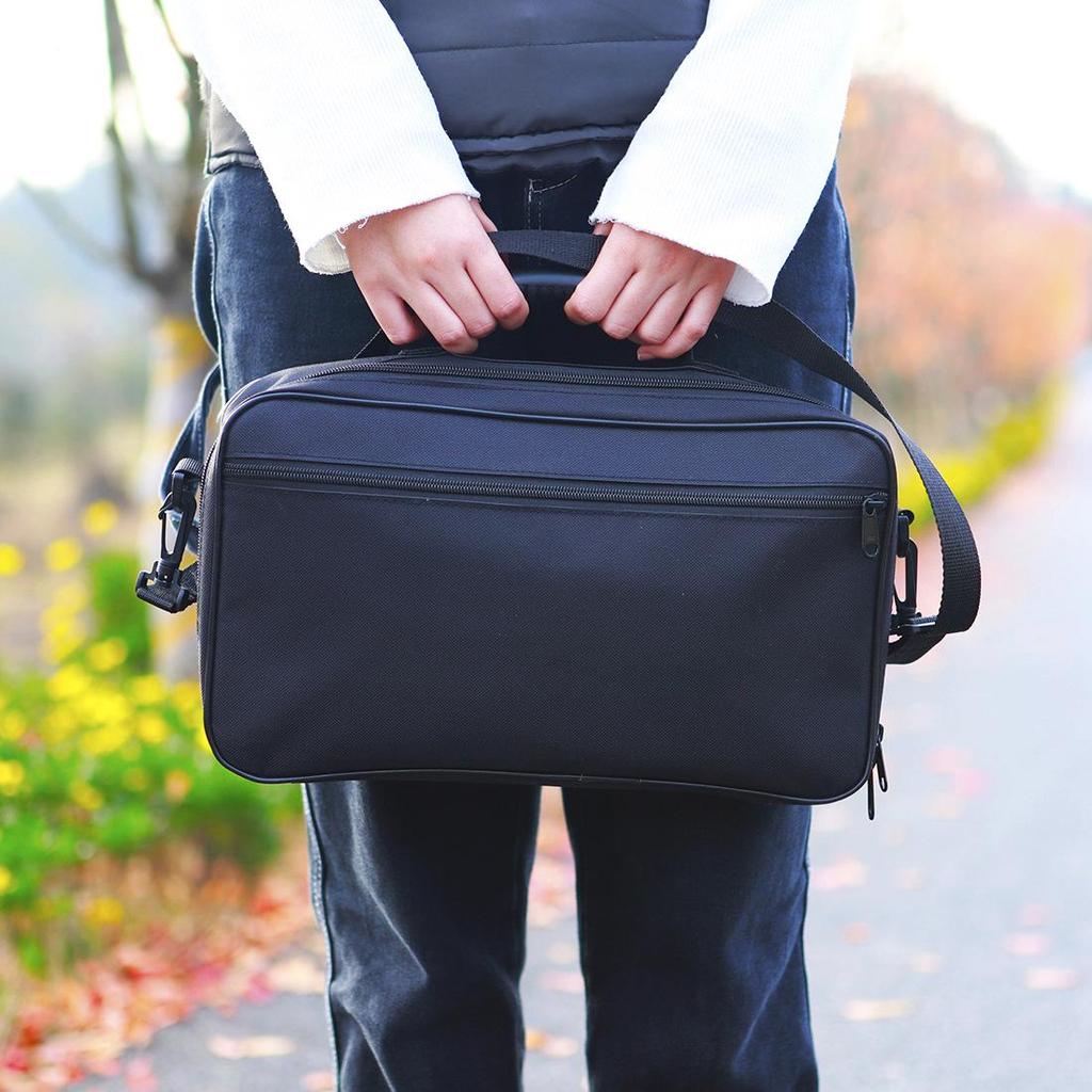 Schwarze wasserdichte Oxford-Umhängetasche und Handtasche für Oboe – tragbarer Instrumentenkoffer