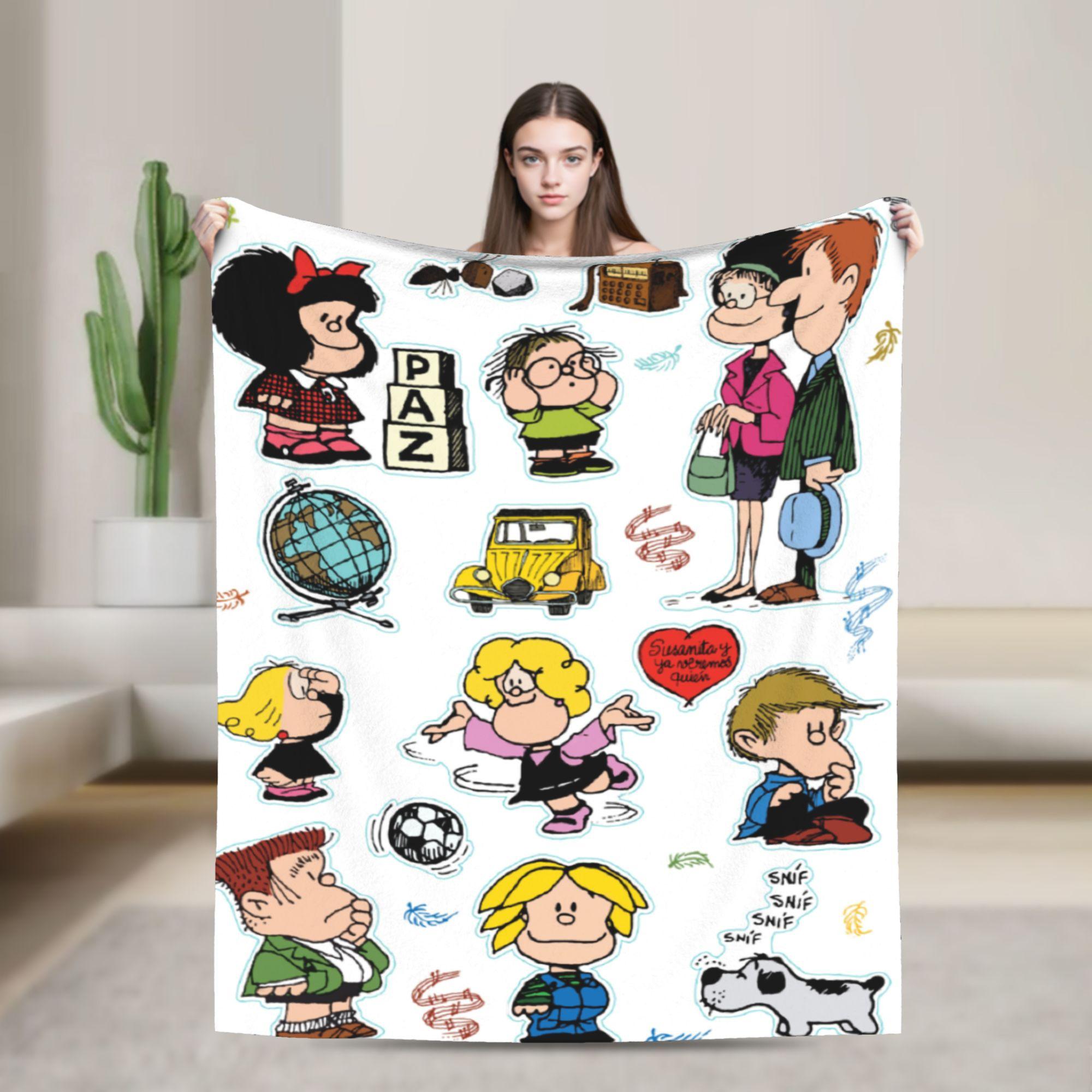 

Mafaldas Flannel Blanket Anime Awesome Throw Blanket for Home Hotel Sofa 200x150cm Bedspreads 75x90cm