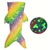 Glow-in-the-Dark Mermaid Starry Night Sleeping Bag - Soft Flannel Rainbow Blanket for Cozy Bedtime Comfort