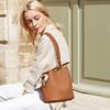 NICOLE & DORIS Women's Bucket Bag, 2-Piece Set, Mini Shoulder Bag, Bucket Style, Small, 2-Way, PU Leather, Waterproof, Includes Scarf, Stylish,
