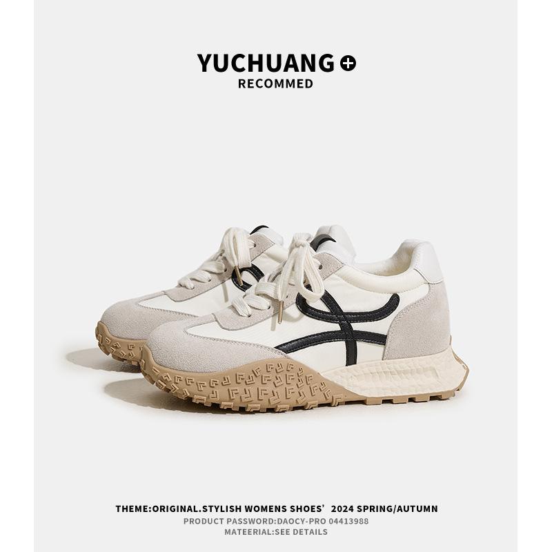 Genuine Leather~ C Inner Height-increasing Women's Shoes Summer Platform Small Retro Casual Sports Shoes Dad Shoes