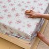 1pc Rose Print Fitted bed sheet with Elastic Band Comfortable and Breathable Single/Queen drap de lit Soft for protector colchon