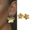 Petals Stud Earrings Gold Stainless Steel Flower Earrings for Sensitive Skin Luxury Minimalist Jewelry for Women Daily