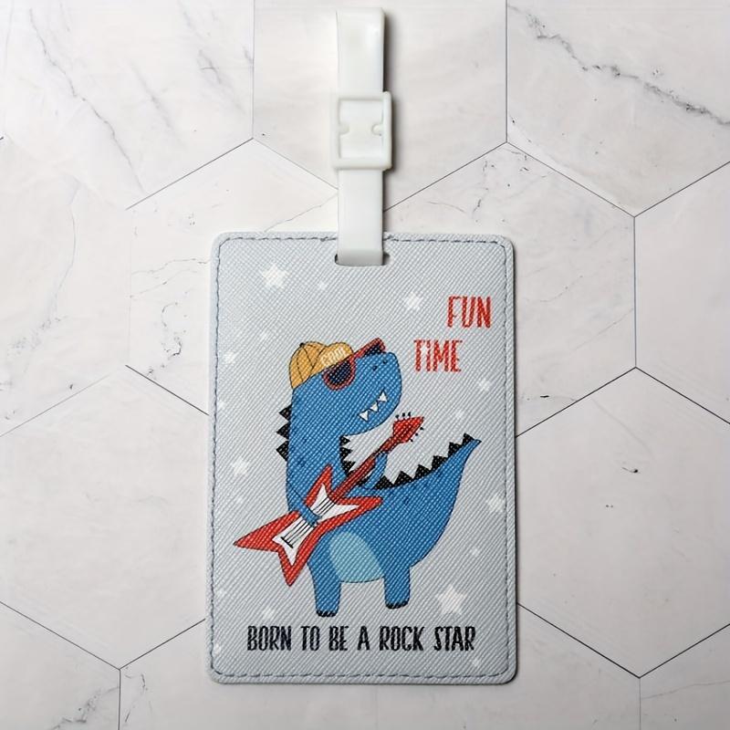 1pc Cartoon Dinosaur Luggage Tag – Cute Animal Travel Boarding Pass Holder, Luggage Check-in Tag