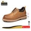 Fashion Genuine Leather Men Casual Shoes Elevator Shoes Height Increased Work Shoes For Man 8CM 6CM Flat Optional Moccasins Taller Male