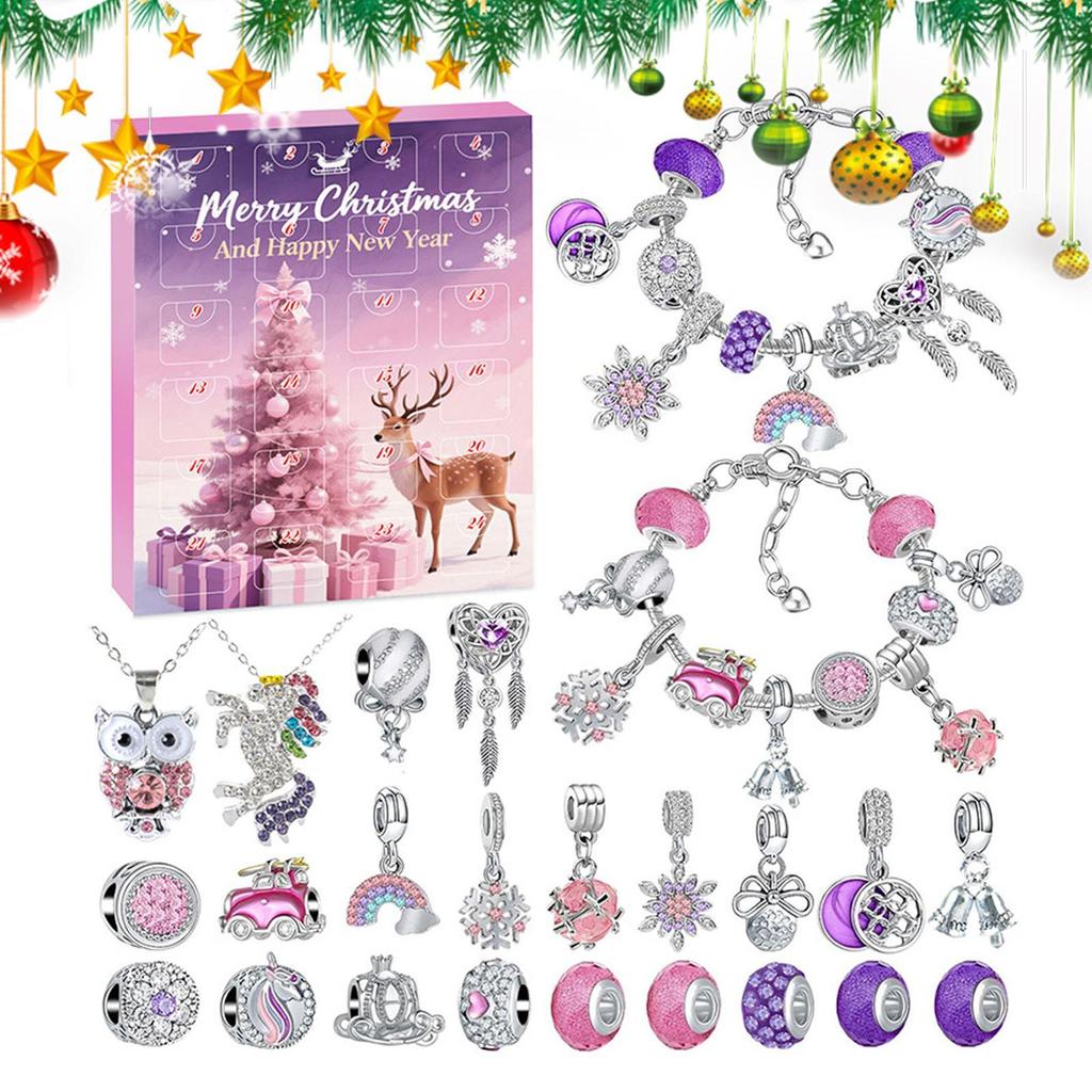 2025 Christmas Jewelry Gift box 24-Day Girls Earring Bracelet Set Christmas Advent Calendar for Teen Adults Family