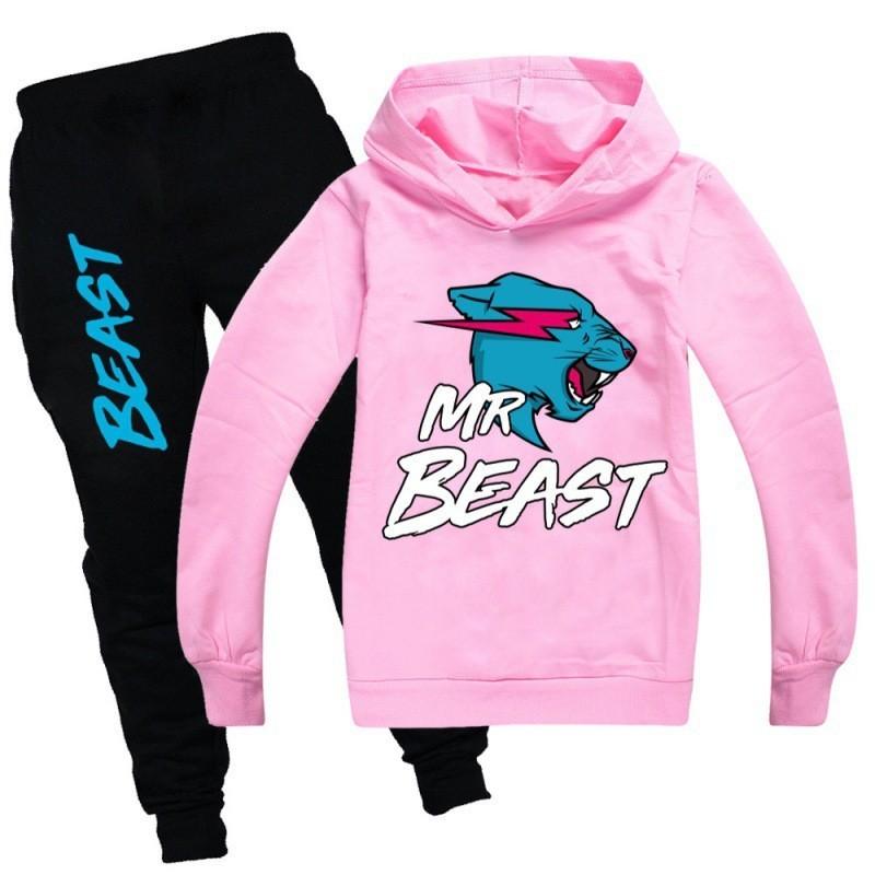 Trendiges Mr. Beast Cartoon Hoodie-Set für Jungen und Mädchen – bequem und stylisch