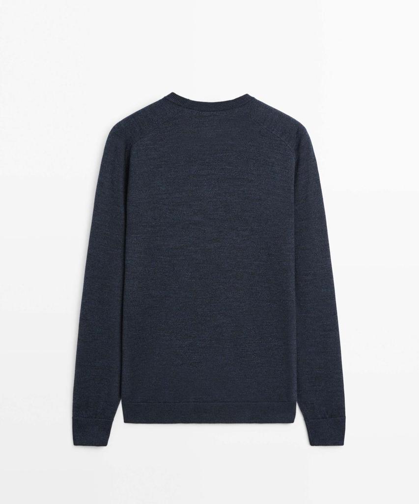 Masimodutti 100% Merino Wool Round Neck Knit Sweater
