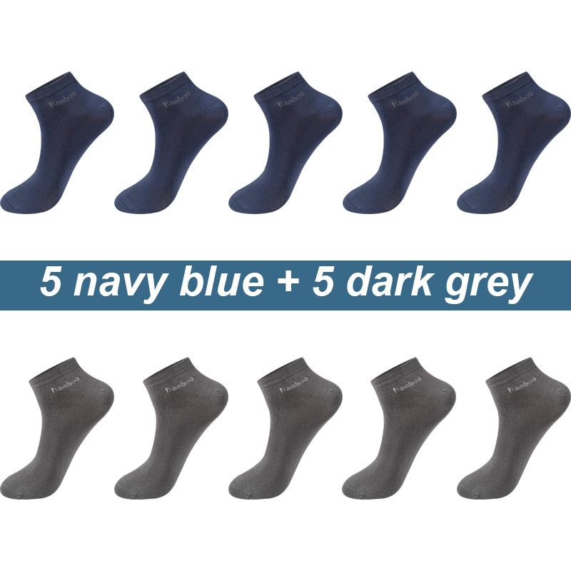 10 Paare/los Männer Bambus Faser Socken Kurze Casual Atmungsaktive Anti-Bakterielle Mann Ankle Socken Hohe Qualität Neue Schwarz Busines