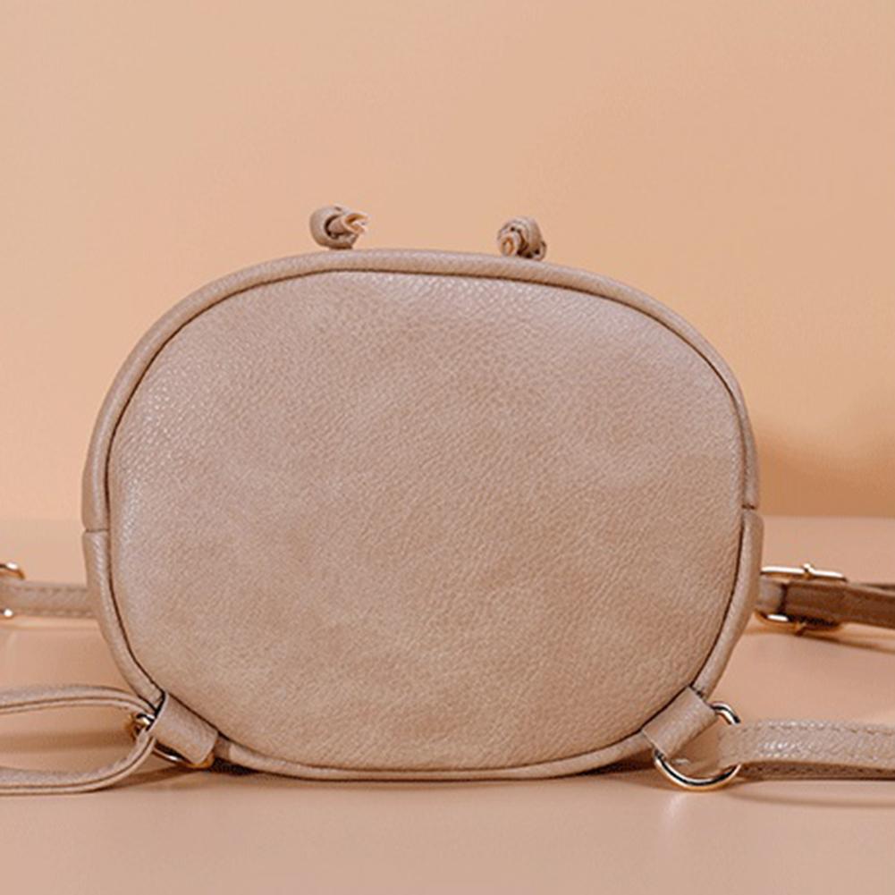 

Straw Backpack Girls Bucket Shoulder Bag Female Travel Daypack (Khaki)