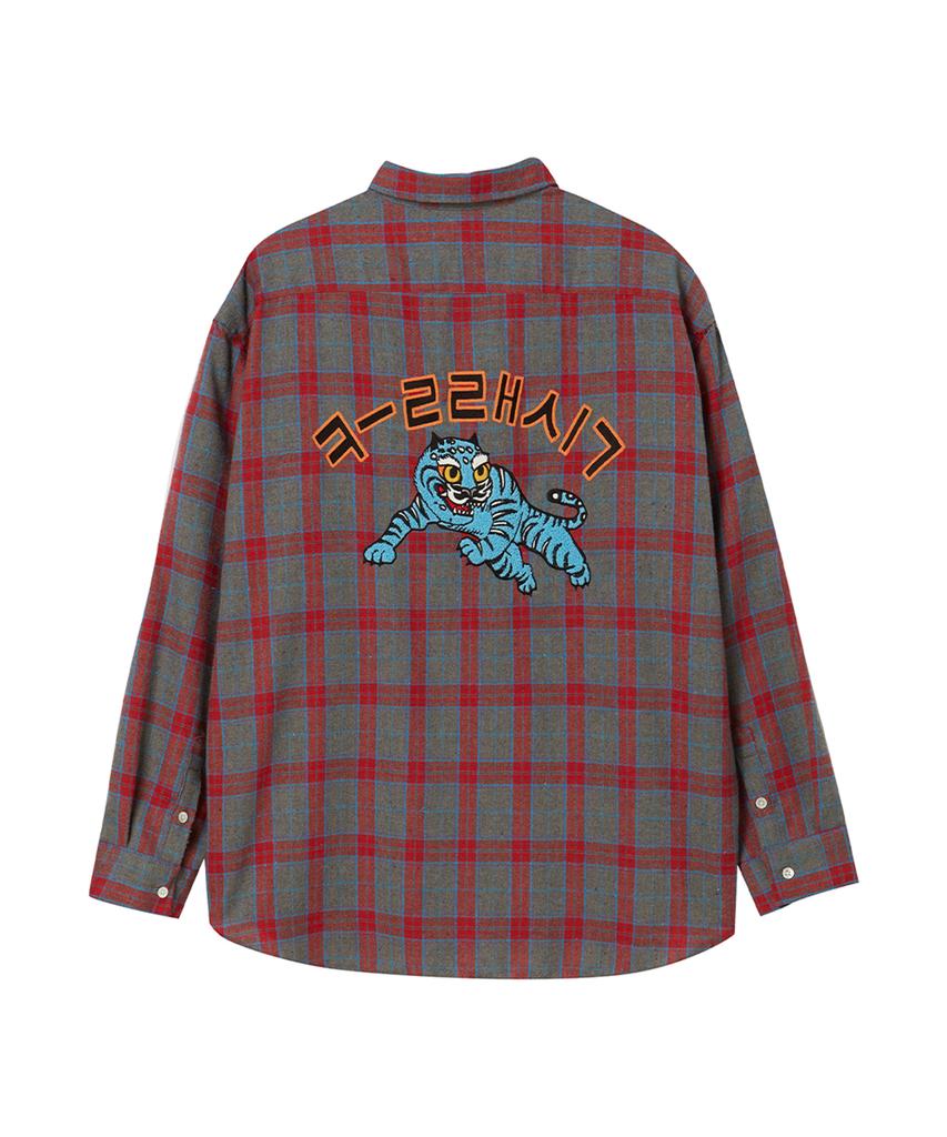 BEYOND CLOSET New Classic Preppy Cut Check Shirt Gray