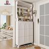 Ultra-Thin Flip-Top Shoe Cabinet & Coat Rack for Entryway Hallway Storage
