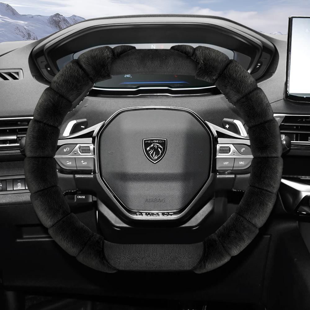 Suitable for b444 Plush Steering Wheel Cover Winter Cold-Proof and Warm Cover for Models 208 E-208 2008 E-2008 3008 E-3008 Partner Rifter 3 444b