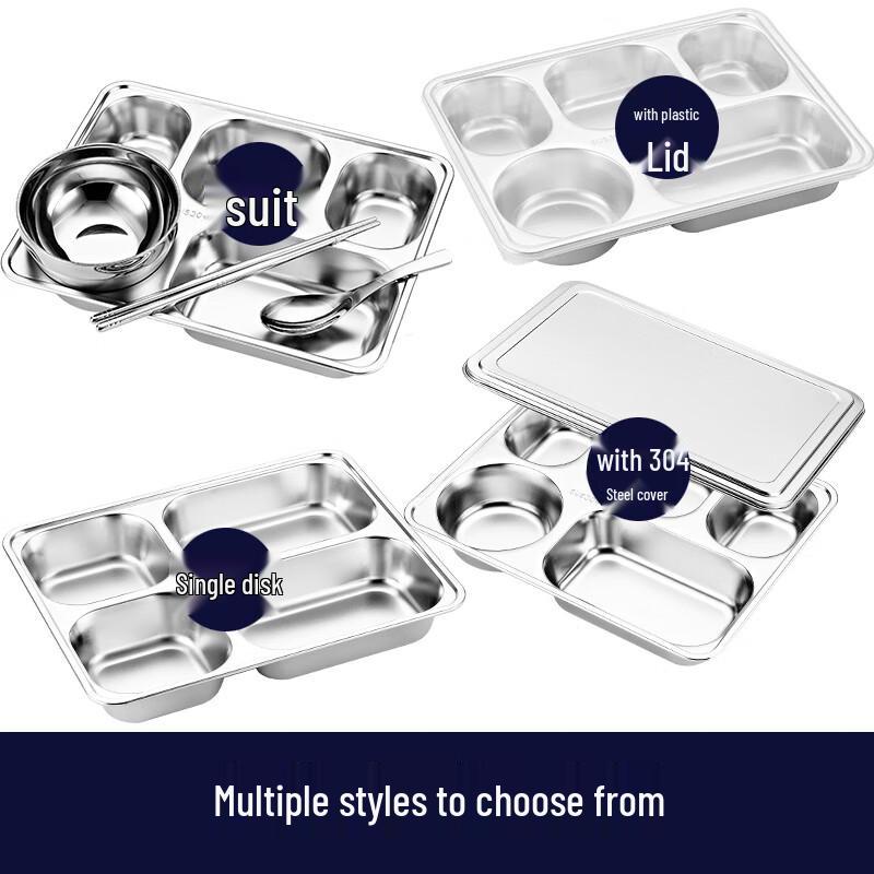 Stainless Steel Divided Lunch Tray Set