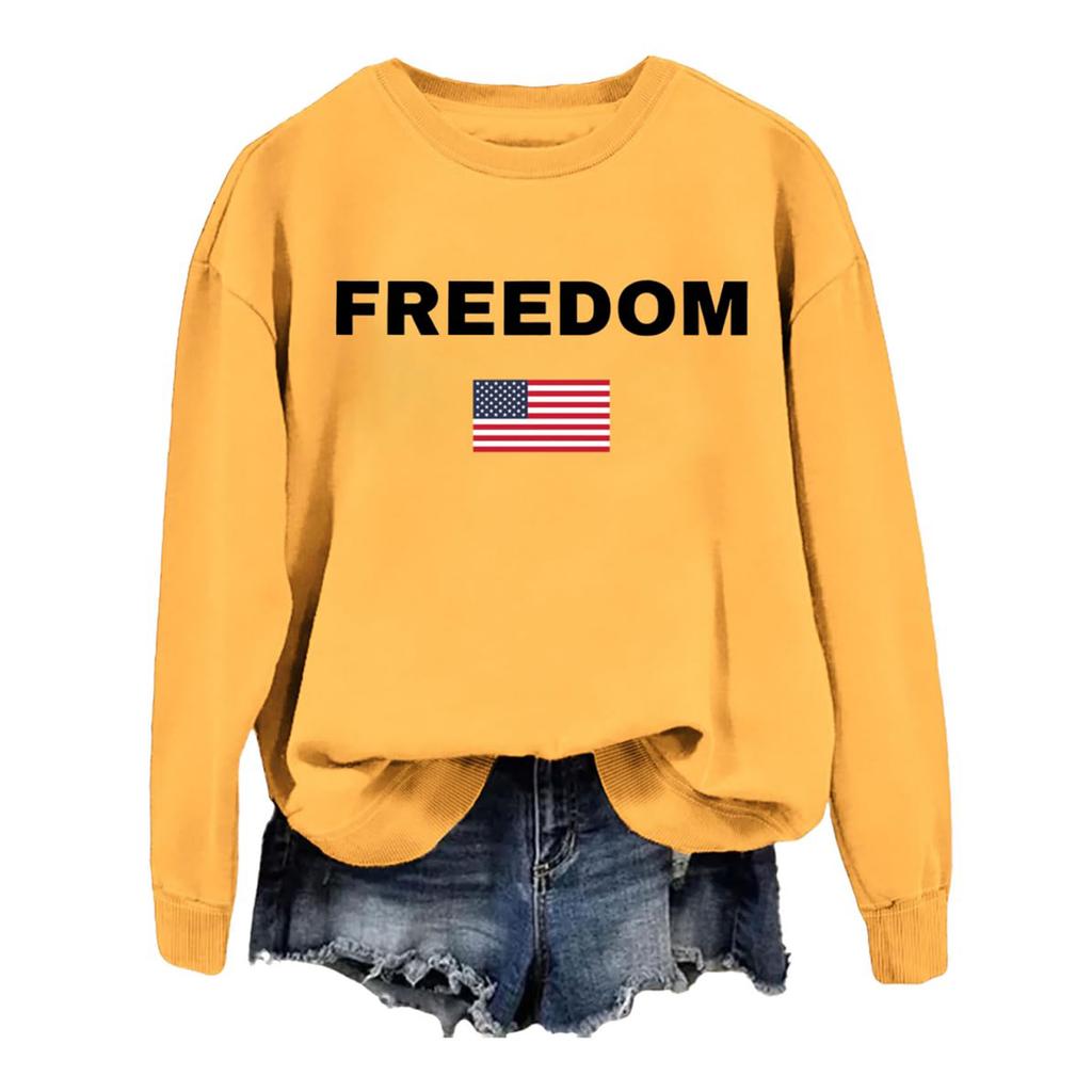 Women's Fashionable Casual Round Neck Loose Printed Long Sleeved Sweatshirt