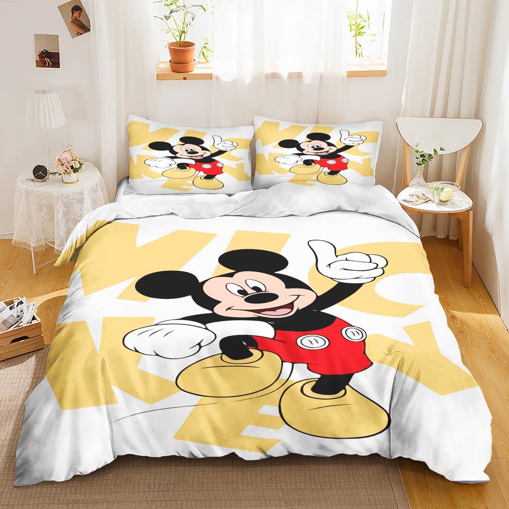 Mickey Printed Bedroom Bedding Set Duvet Cover Christmas Gifts Comforte Cartoon With Pillowcase Children's Suitable and Adults