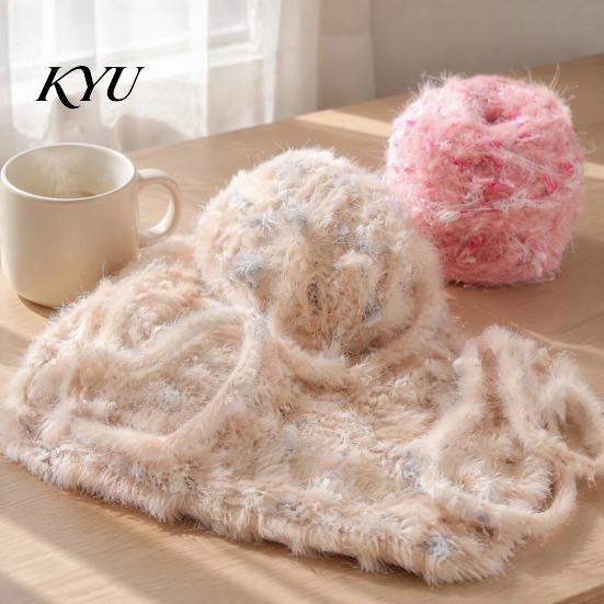 Soft Crochet Thread 33M Faux Fur Blend Yarn, Fuzzy Mohair Yarn for Durable Roll Knitting, DIY Sweater Scarf Hat Weaving Colorful Craft Beginners