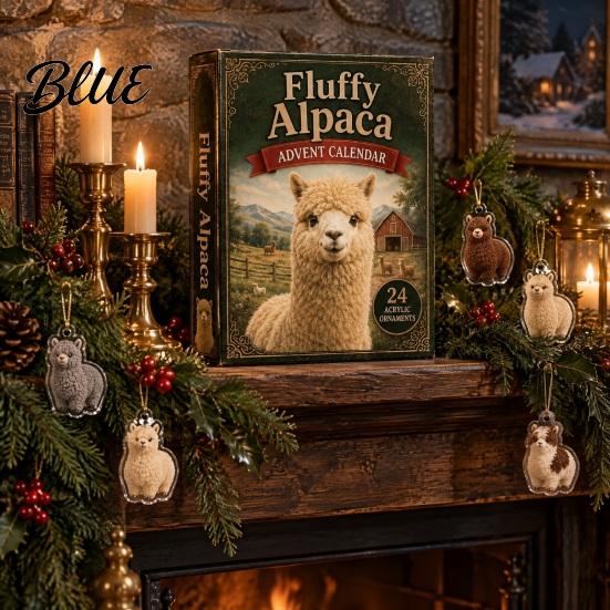 Desktop Decorative Ornaments with 24 24-Day Christmas Calendar 2026 Alpaca Advent Countdown Set 2D Acrylic