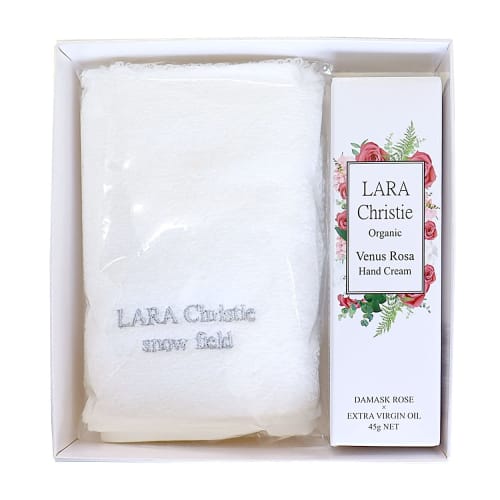 Lala Christie Handkerchief Towel Imabari Snow Field Hand Cream Gift Set lg-0001
