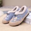 Old Beijing winter women's cotton shoes embroidered and velvet thermal shoes retro one-pedal middle and old Doudou cotton shoes custom