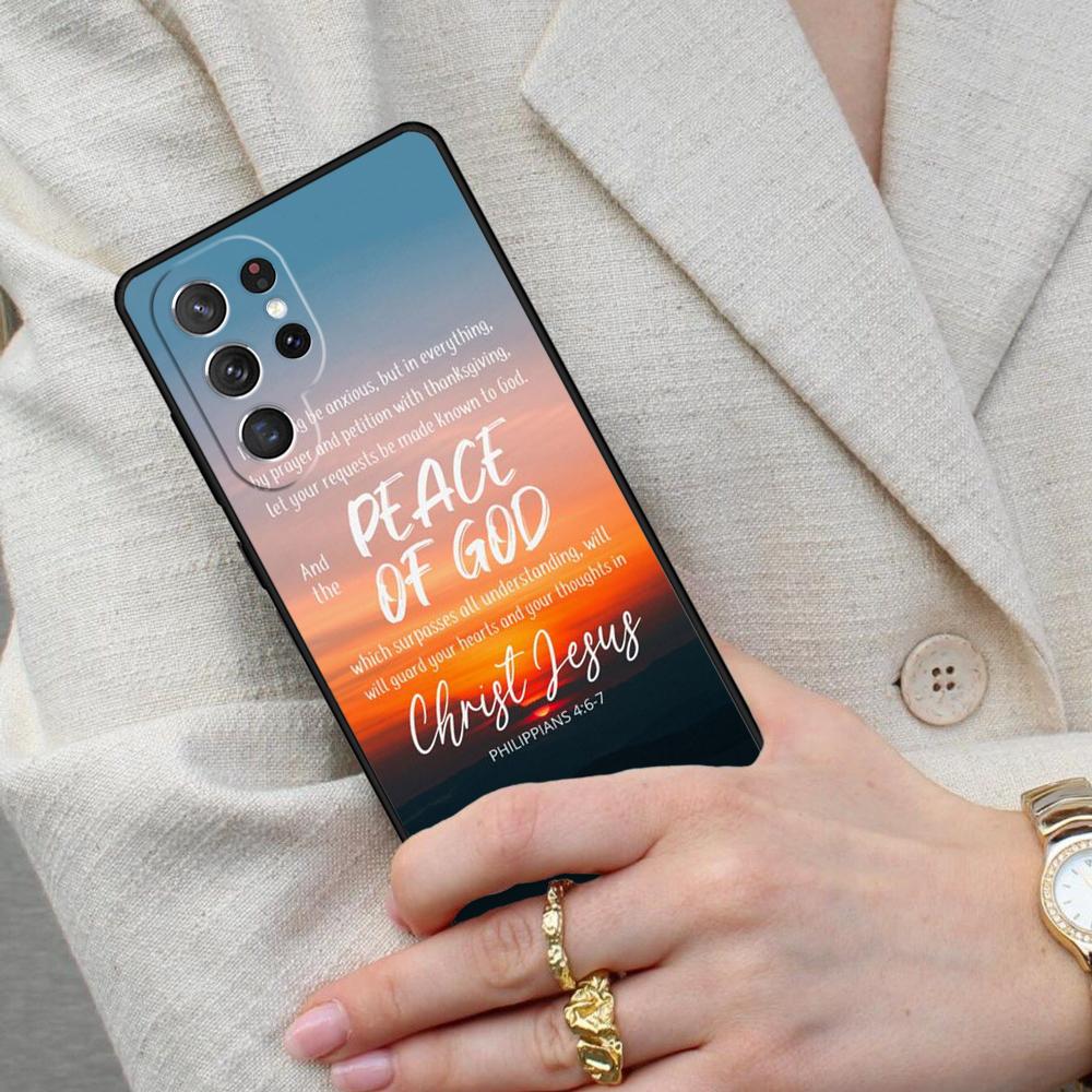 Bible Philippians Jesus Christ SOFT Cell Phone Case for Samsung Galaxy S26 Ultra S25 S24 S23 S22 S21 S20 Note10 Cover