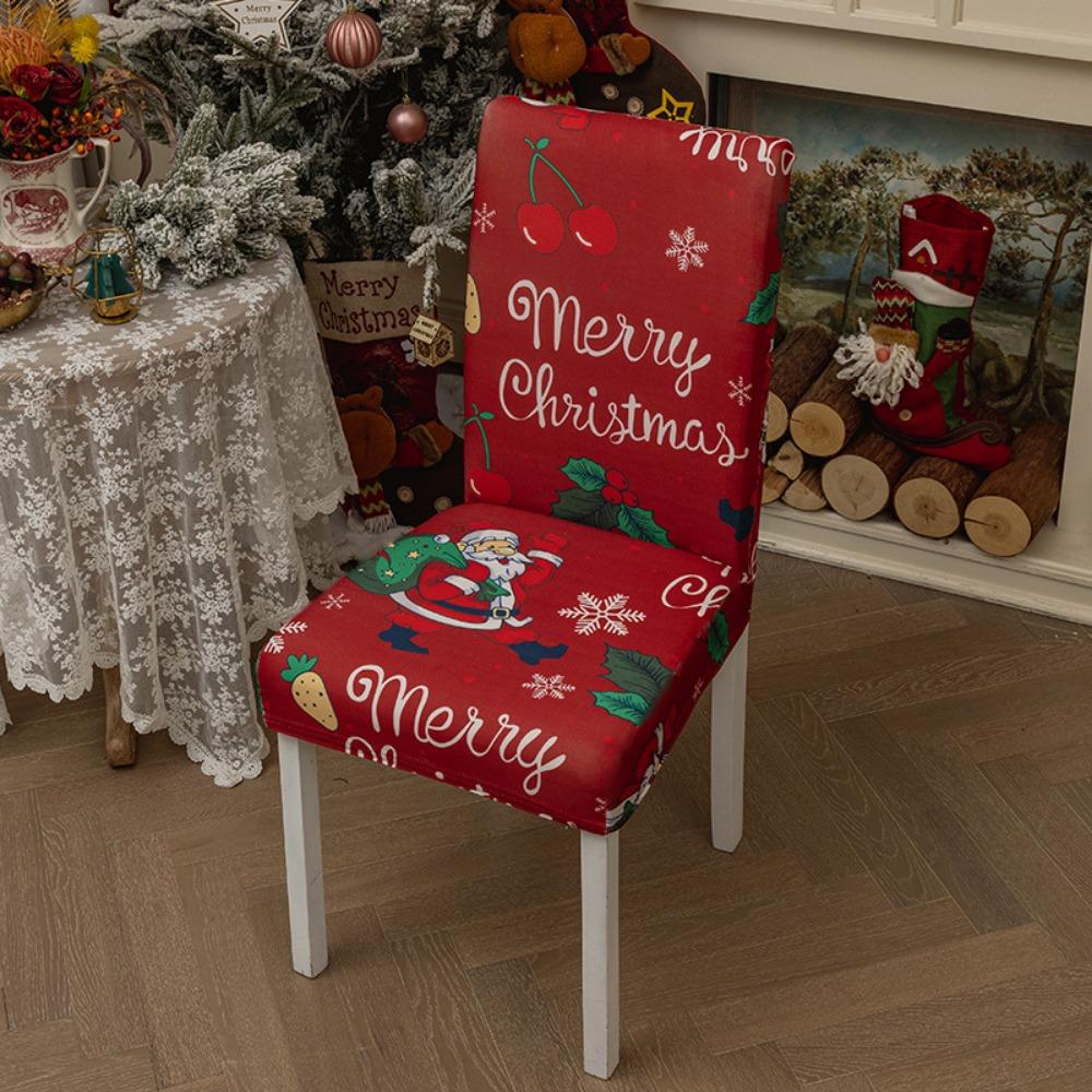 Christmas Chair Covers Stretchable Dining Chair Slipcovers Holiday Decorations Elastic Seat Covers for Table Setting