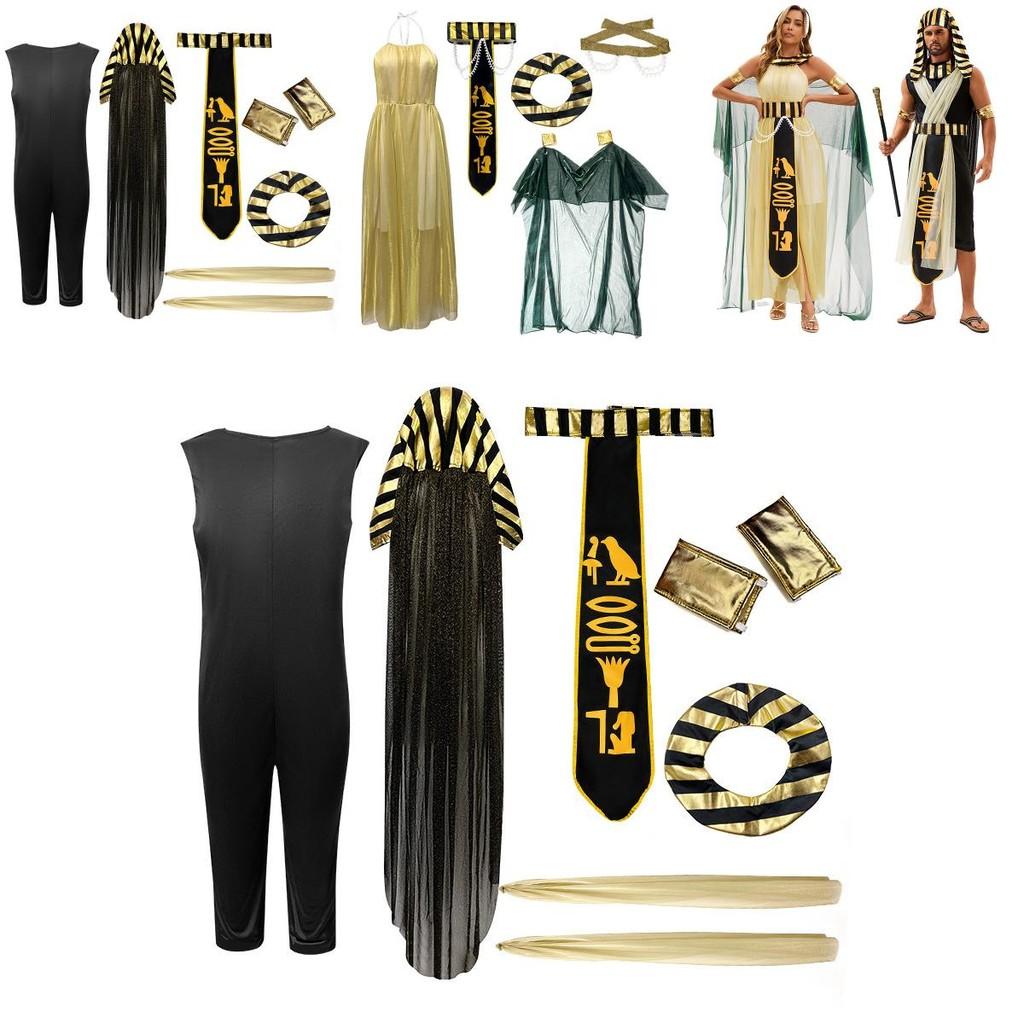 Egyptian Pharaoh Cleopatra Cosplay Costume With Polyester Fabric For Adults