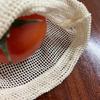 Cotton Mesh Storage Bag with Drawstring Breathable Hollow Design Extends Freshness Reusable Eco-Friendly Supermarket Travel Bag