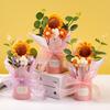 Handmade Knitted Yarn Sunflower Bouquet Mini Hug Teacher's Day Gift