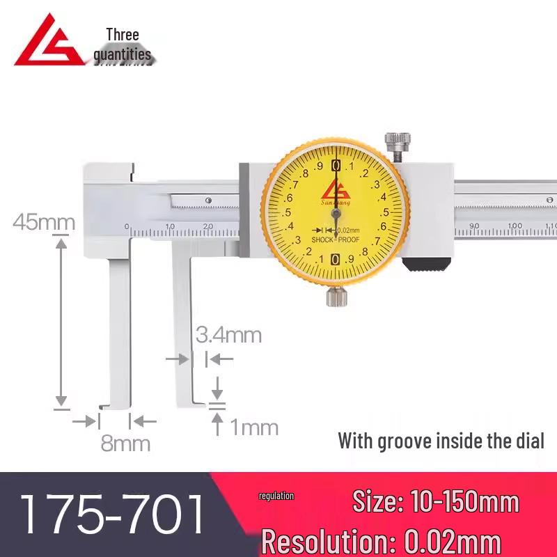 Stainless Steel Digital Vernier Caliper 10-150mm for Inner/Outer Groove Measurement
