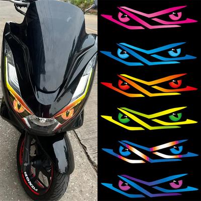 Paar Motorrad-Scheinwerferaufkleber Moto Head Light Eyes Tint Dekoratives Zubehör Transparente Aufkleber für Honda PCX160 PCX 160