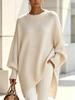 2026 Cross-border Spring/Autumn Round Neck Loose Knit Pullover - Plus Size Women's Sweater