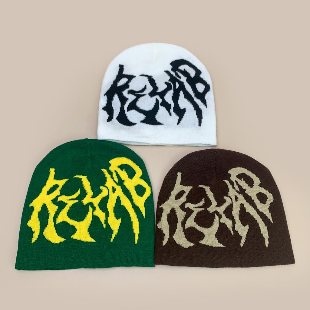 Autumn And Winter American Street Personalized Letter Jacquard Knitted Hat Men And Women Warm Design Cold Hat Pullover Hat