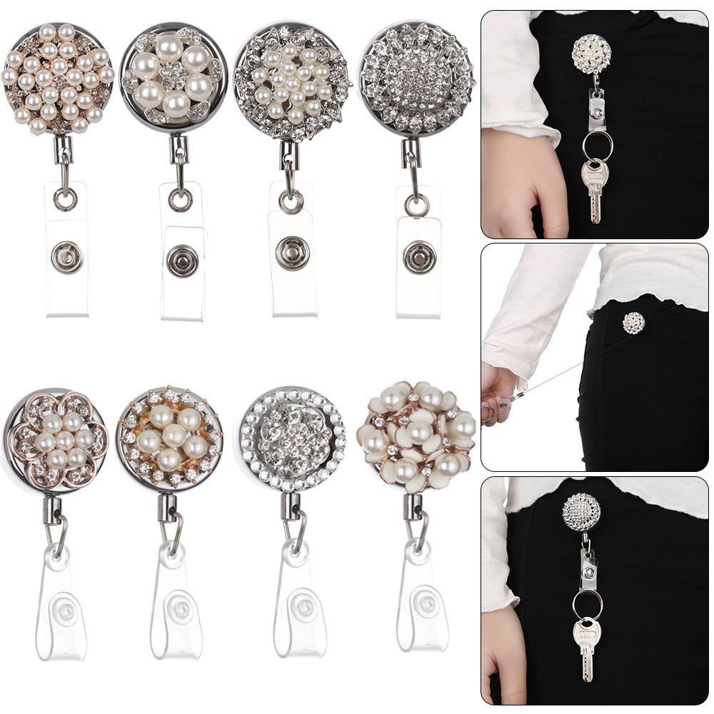 

Модный жемчужный узор, канцелярские принадлежности, зажим для удостоверения личности, визитная карточка, анти-потерянный зажим, держатель для бейджа, брелок для ключей, ремешки