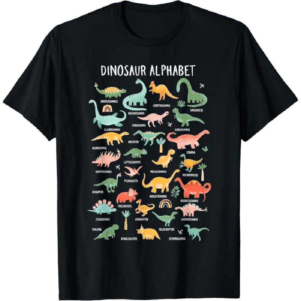 Back To School Types Of Dinosaurs Alphabet Identification T-Shirt