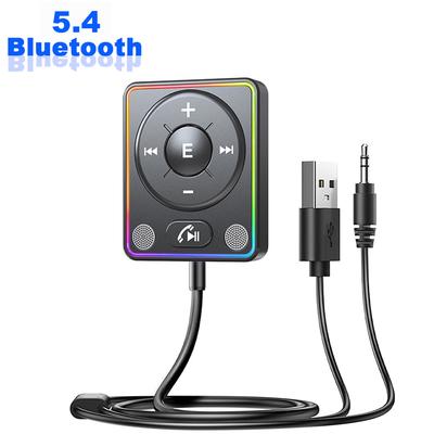 Car Adapter Bluetooth 5.4 Enhanced Dual Mics ENC Noise Cancellation 3.5mm AUX Adapter Bluetooth Wireless Receiver