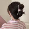 Women Hair Claw Bow Design Large Grip Stable Hair Clip with Extended-Tooth Comb Strong Spring Back Head Hair Claw Hair Accessory