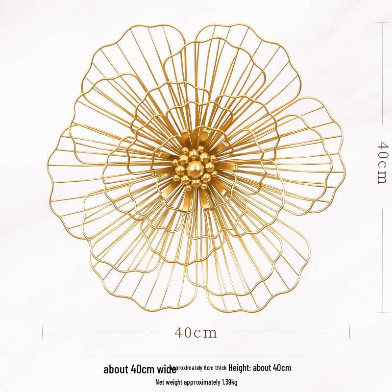 Abstract Antique Bronze Metal Flower Wall Ornament for Living Room or Hotel Decor